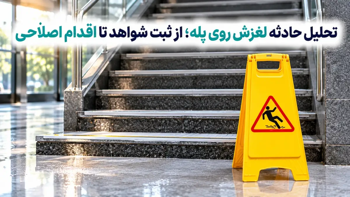 تحلیل حادثه لغزش روی پله؛ از ثبت شواهد تا اقدام اصلاحی